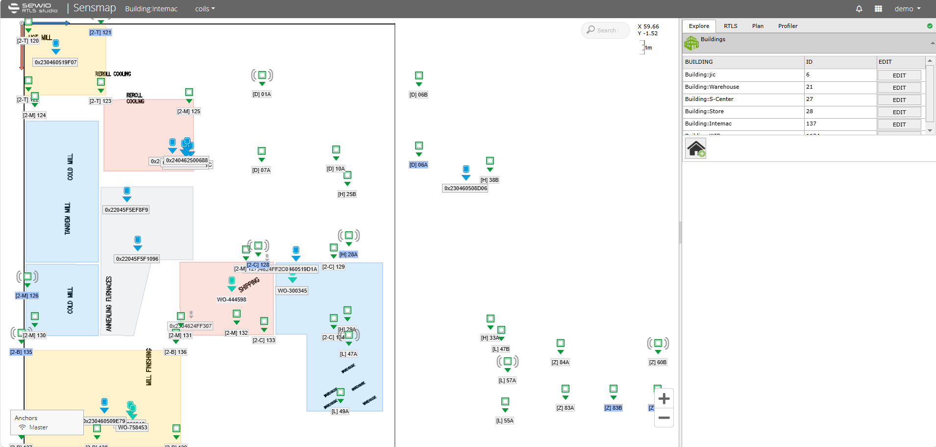 Screenshot Sewio